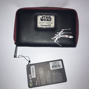 Star Wars X-Wing Helmet Wallet Loungefly May The Force Be With You! Black Orange